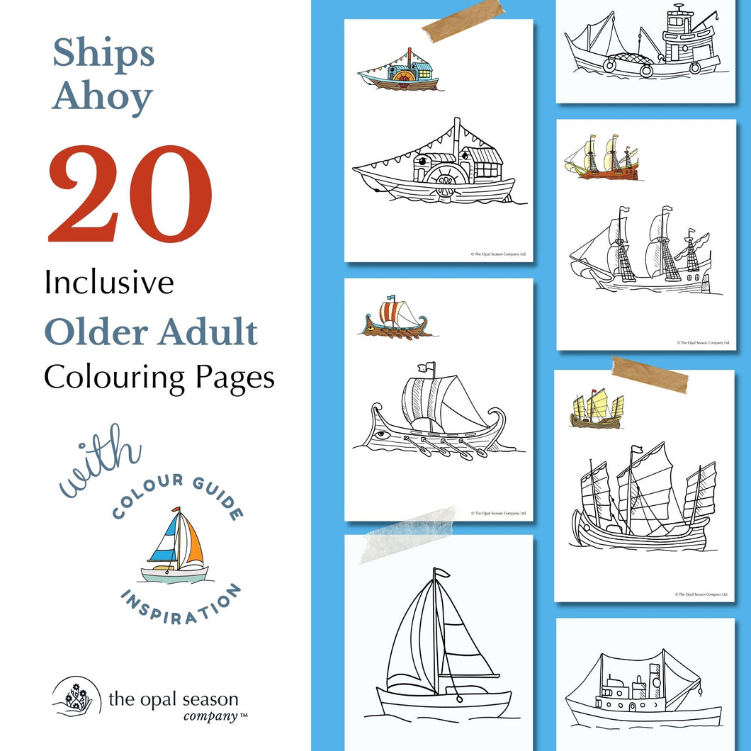 Ships Ahoy Colouring Pages
